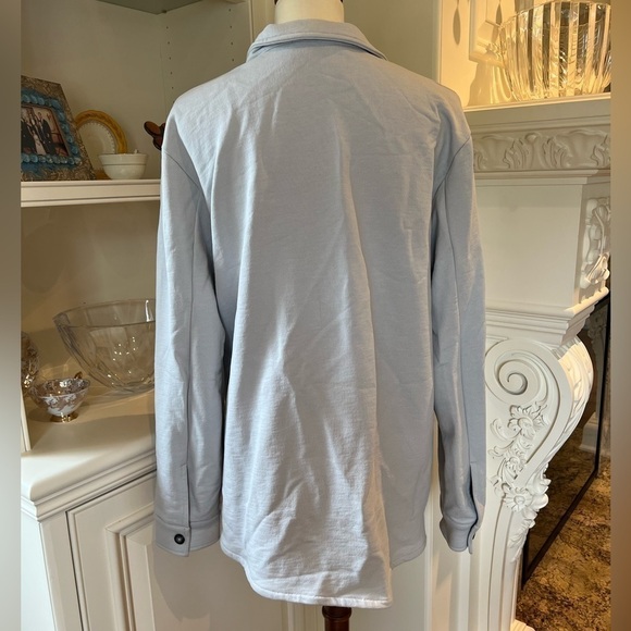 LEALLO grey sweatshirt button down jacket size large - Picture 2 of 8